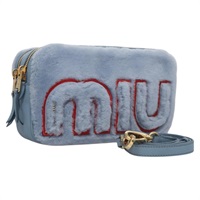 【原宿店限定】ミュウ ミュウ Miu Miu ショルダーバッグ レザー ブルー レディース 115401AV