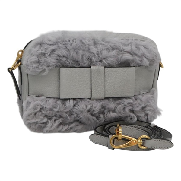 【原宿店限定】ミュウ ミュウ Miu Miu ショルダーバッグ レザー グレー レディース BD1196AV