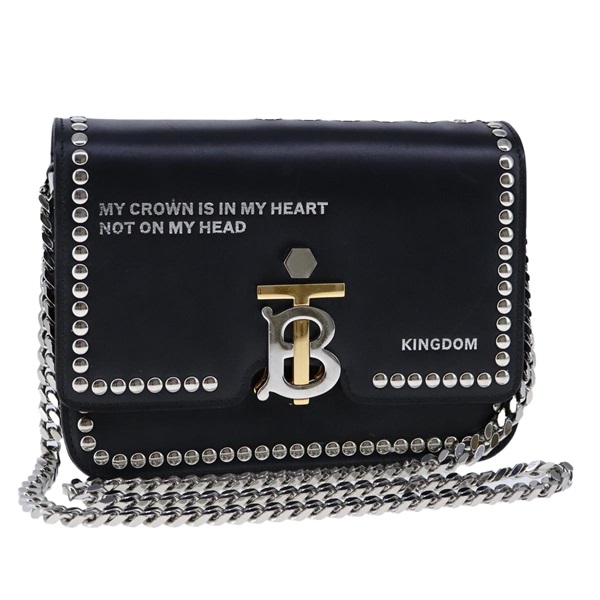 【原宿店限定】バーバリー BURBERRY ショルダーバッグ チェーン レザー ブラック レディース 106254V