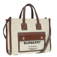 【原宿店限定】バーバリー BURBERRY ハンドバッグ キャンバス 2way ホワイト ゴールド レディース 93824V