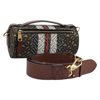 【原宿店限定】バーバリー BURBERRY ショルダーバッグ モノグラムストライプ PVCレザー ブラウン レディース 113137V