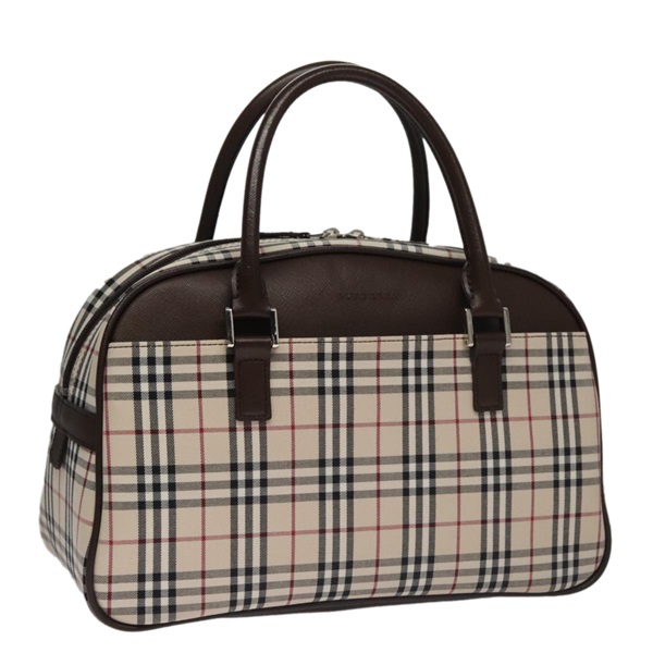 【原宿店限定】バーバリー BURBERRY ハンドバッグ ノバチェック キャンバス ベージュ シルバー レディース FF4243V
