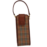 【原宿店限定】バーバリー BURBERRY ポーチ ノバチェック ミニ キャンバス レザー ベージュ ブラウン レディース 105793