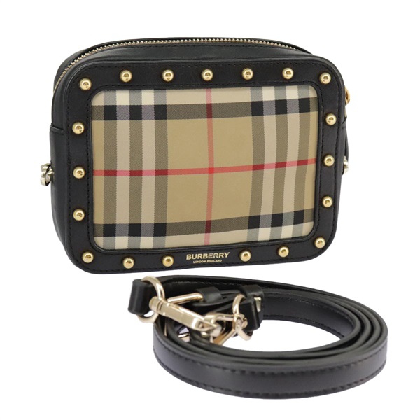 【原宿店限定】バーバリー BURBERRY ショルダーバッグ ノバチェック ナイロン レザー ベージュ レディース 100155V