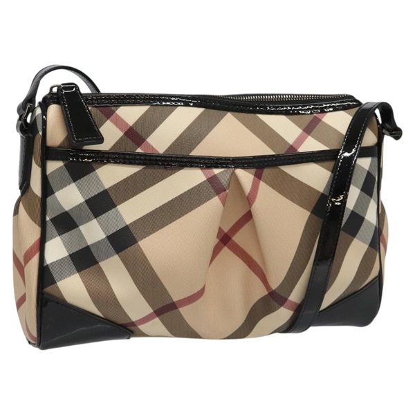 【原宿店限定】バーバリー BURBERRY ショルダーバッグ ノバチェック PVC ベージュ ブラック レディース mr999V