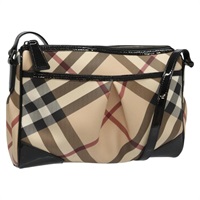 【原宿店限定】バーバリー BURBERRY ショルダーバッグ ノバチェック PVC ベージュ ブラック レディース mr999V