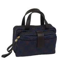 【原宿店限定】サルヴァトーレフェラガモ Salvatore Ferragamo ハンドバッグ ガンチーニ キャンバス ネイビー レディース am6496