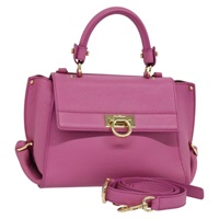 【原宿店限定】サルヴァトーレフェラガモ Salvatore Ferragamo ハンドバッグ ガンチーニ レザー 2way ピンク ゴールド レディース mr1123V