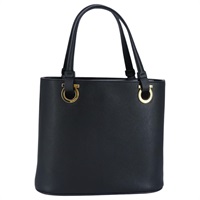 【原宿店限定】サルヴァトーレフェラガモ Salvatore Ferragamo ハンドバッグ ガンチーニ レザー ブラック ゴールド レディース 97062AV