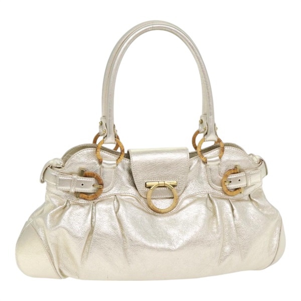 【原宿店限定】サルヴァトーレフェラガモ Salvatore Ferragamo ハンドバッグ ガンチーニ レザー ゴールドトーン ゴールド レディース 91343AV
