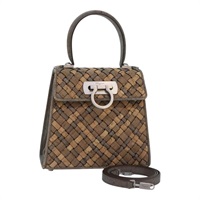 【原宿店限定】サルヴァトーレフェラガモ Salvatore Ferragamo ハンドバッグ コルク 144/500 2way ブラウン レディース 91289SV