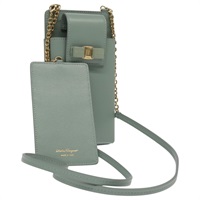 【原宿店限定】サルヴァトーレフェラガモ Salvatore Ferragamo ショルダーバッグ スマホホルダー レザー ブルー レディース 105369V