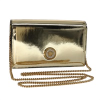 【原宿店限定】ヴェルサーチ VERSACE ショルダーバッグ チェーン パテントレザー ゴールド レディース 108487V