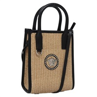 【原宿店限定】ヴェルサーチ VERSACE ハンドバッグ ラフィア 2way ベージュ レディース EC393A