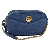 【原宿店限定】ヴェルサーチ VERSACE ショルダーバッグ メデューサ デニム ブルー ゴールド レディース BD1427