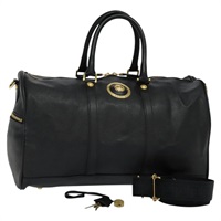 【原宿店限定】ヴェルサーチ VERSACE ボストンバッグ サンフェイス レザー 2way ブラック ゴールド レディース ki5390V