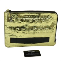 【原宿店限定】シャネル CHANEL クラッチバッグ メタリックレザー ゴールド A82164 レディース 38172AV