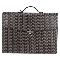 【原宿店限定】ゴヤール GOYARD ビジネスバッグ ヘリンボーン PVC レザー ブラック レディース 118898M