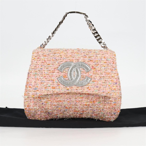 【原宿店限定】シャネル CHANEL ハンドバッグ チェーン ツイード ピンク レディース 124011AV