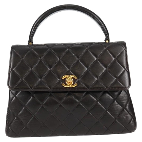 【原宿店限定】シャネル CHANEL ハンドバッグ マトラッセ ラムスキン ブラック ゴールド レディース PP560V