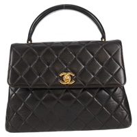 【原宿店限定】シャネル CHANEL ハンドバッグ マトラッセ ラムスキン ブラック ゴールド レディース PP560V
