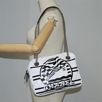 【原宿店限定】シャネル CHANEL ショルダーバッグ クルーズライン チェーン ビニール ホワイト シルバー レディース BA2159V