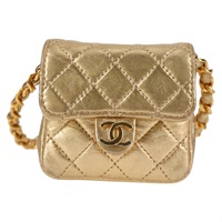 【原宿店限定】シャネル CHANEL ショルダーバッグ ミニミニマトラッセ チェーン ラムスキン ゴールドトーン レディース 120870AV