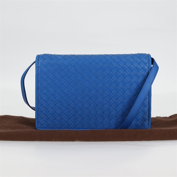 【原宿店限定】ボッテガヴェネタ BOTTEGAVENETA ショルダーバッグ イントレチャート レザー ブルー レディース 123018AV