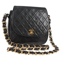 【原宿店限定】シャネル CHANEL ショルダーバッグ マトラッセ チェーン ラムスキン ブラック ゴールド レディース PP495V