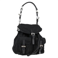 【原宿店限定】プラダ PRADA ショルダーバッグ ナイロン ブラック シルバー レディース 125317V