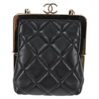【原宿店限定】シャネル CHANEL ショルダーバッグ マトラッセ チェーン ポーチ ラムスキン ブラック ゴールド レディース 125435AM