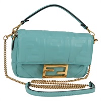 【原宿店限定】フェンディ FENDI ショルダーバッグ ズッカキャンバス チェーン レザー 2way ゴールド グリーン レディース 125471M