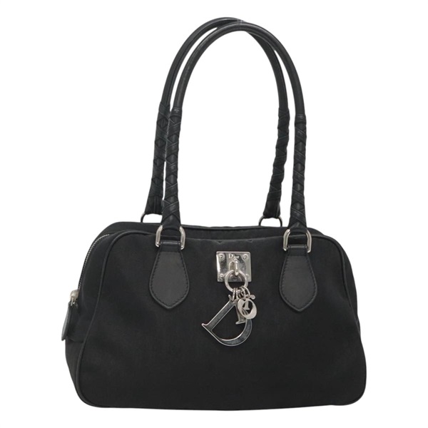 【原宿店限定】クリスチャンディオール Christian Dior ショルダーバッグ トロッターキャンバス ナイロン ブラック シルバー レディース am8604V