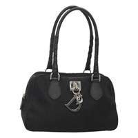 【原宿店限定】クリスチャンディオール Christian Dior ショルダーバッグ トロッターキャンバス ナイロン ブラック シルバー レディース am8604V