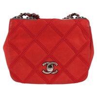 【原宿店限定】シャネル CHANEL ショルダーバッグ ビコローレ チェーン レザー レッド レディース BD2246V
