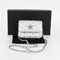 【原宿店限定】シャネル CHANEL ショルダーバッグ マトラッセ チェーン レザー シルバー レディース MX400AM