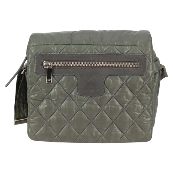 【原宿店限定】シャネル CHANEL コココクーン ショルダーバッグ マトラッセ ナイロン カーキ レディース PP547V