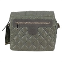 【原宿店限定】シャネル CHANEL コココクーン ショルダーバッグ マトラッセ ナイロン カーキ レディース PP547V