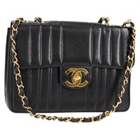 【原宿店限定】シャネル CHANEL ショルダーバッグ マトラッセ マドモアゼル チェーン キャビアスキン ブラック ゴールド レディース PP563V