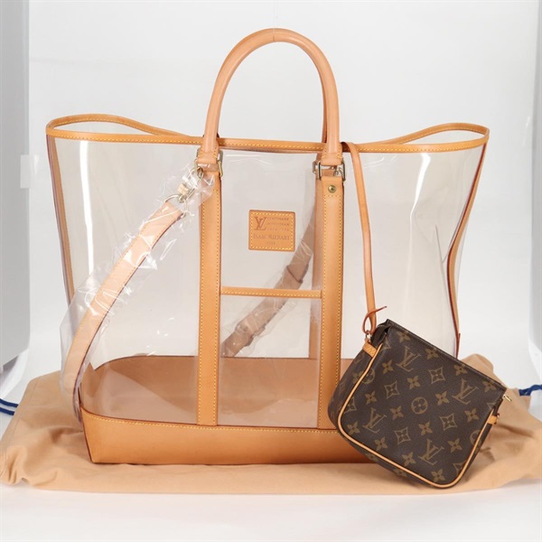 【原宿店限定】ルイ・ヴィトン LOUIS VUITTON アイザックミズラヒ トートバッグ 100年周年限定 ビニール レザー クリア ベージュ M99027 レディース 124651SAV