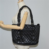 【原宿店限定】シャネル CHANEL トートバッグ マトラッセ ナイロン ブラック シルバー レディース PP488V