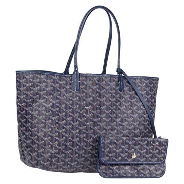 【原宿店限定】ゴヤール GOYARD サンルイ PM トートバッグ ヘリンボーン PVC ネイビー レディース yk18428M