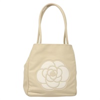 【原宿店限定】シャネル CHANEL トートバッグ カメリア ココマーク ラムスキン ベージュ レディース PP568V