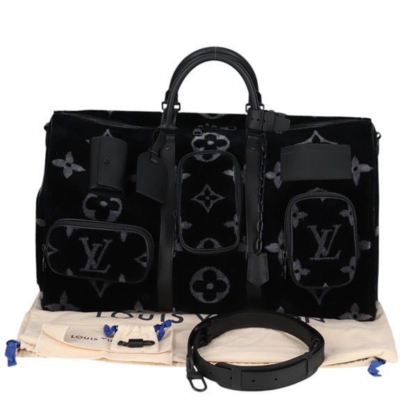 【原宿店限定】ルイ・ヴィトン LOUIS VUITTON キーポルバンドリエール50 ボストンバッグ モノグラム タフタージュ ブラック M45453 レディース yk18155SM