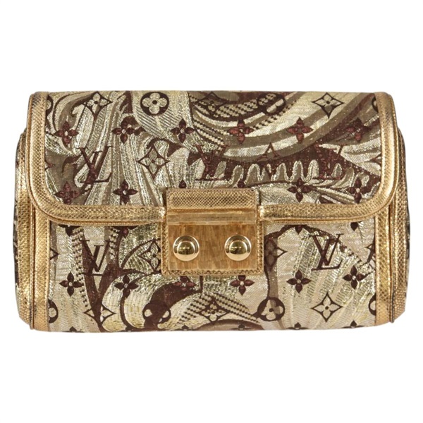 【原宿店限定】ルイ・ヴィトン LOUIS VUITTON タリ クラッチバッグ モノグラムブロケイド ゴールド M93142 レディース 123883AV