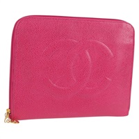 【原宿店限定】シャネル CHANEL クラッチバッグ ココマーク キャビアスキン ピンク ゴールド レディース 124523V