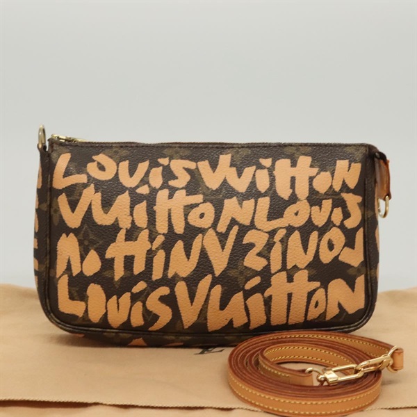 【原宿店限定】ルイ・ヴィトン LOUIS VUITTON ポシェット・アクセソワール ポーチ モノグラムグラフィティ オレンジ M92193 レディース MX403V