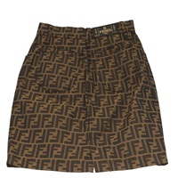 【原宿店限定】フェンディ FENDI スカート ズッカキャンバス ブラック ブラウン レディース 126349V