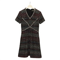 【原宿店限定】シャネル CHANEL シャツ ワンピース ツイード ネイビー レディース BA2161AM