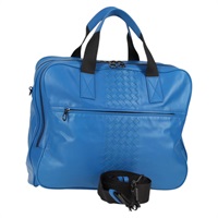 【原宿店限定】ボッテガヴェネタ BOTTEGAVENETA ビジネスバッグ イントレチャート レザー 2way ブルー レディース BD2150V